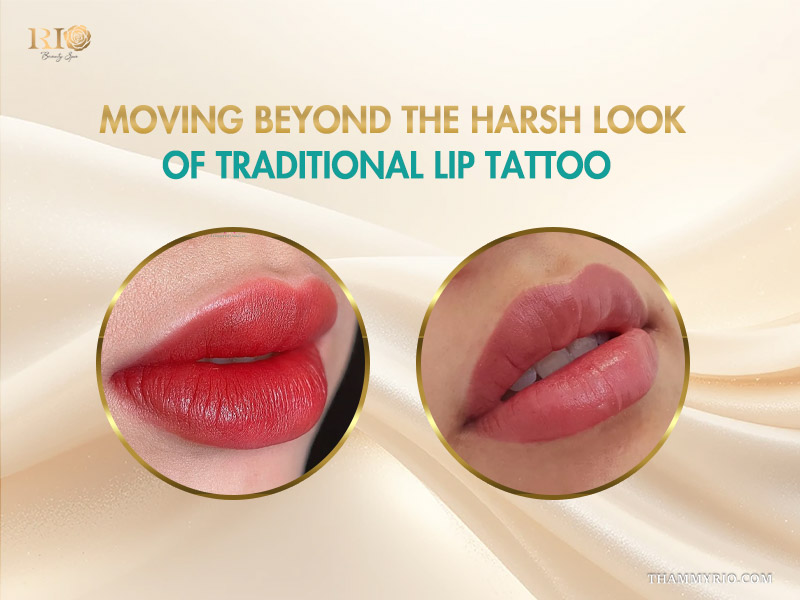 Modern lipblush tattoo vs traditional lip tattoo for a natural look