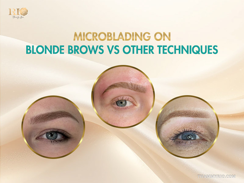 Comparison of microblading blonde brows versus other eyebrow tattoo techniques.