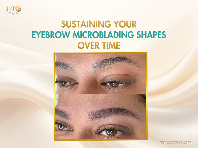 Before and after microblading eyebrows shapes showing natural hair-like strokes for enhanced definition.