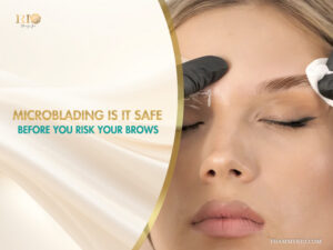 Professional microblading procedure on a woman at Rio Beauty Spa
