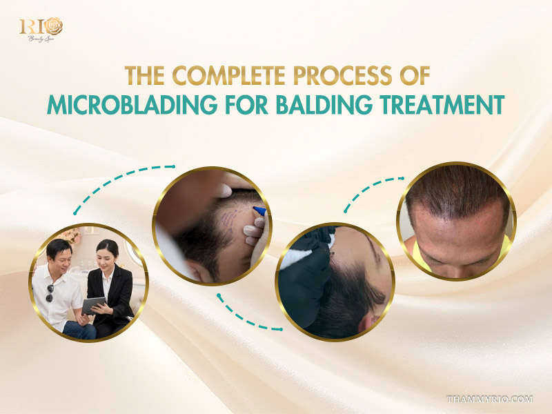 Professional numbing protocols and pain management for microblading on scalp at Rio Beauty Clinic