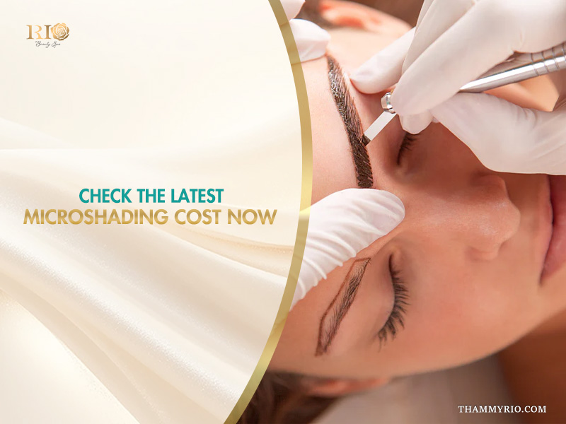 Professional microshading procedure on eyebrows at Rio Beauty Spa highlighting microshading cost.