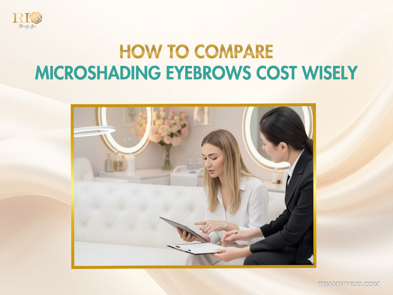 A professional consultation discussing microshading cost at Rio Beauty Spa.