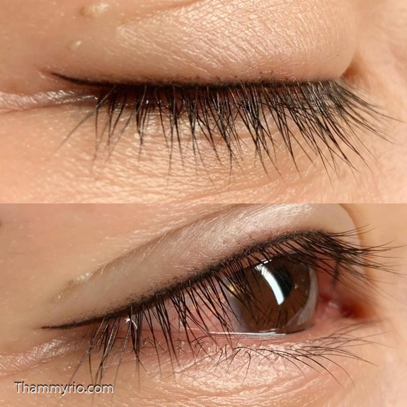 Perfecting your look with masterful eyebrow feathering tattoo and professional eyeliner PMU at Rio Beauty Clinic.