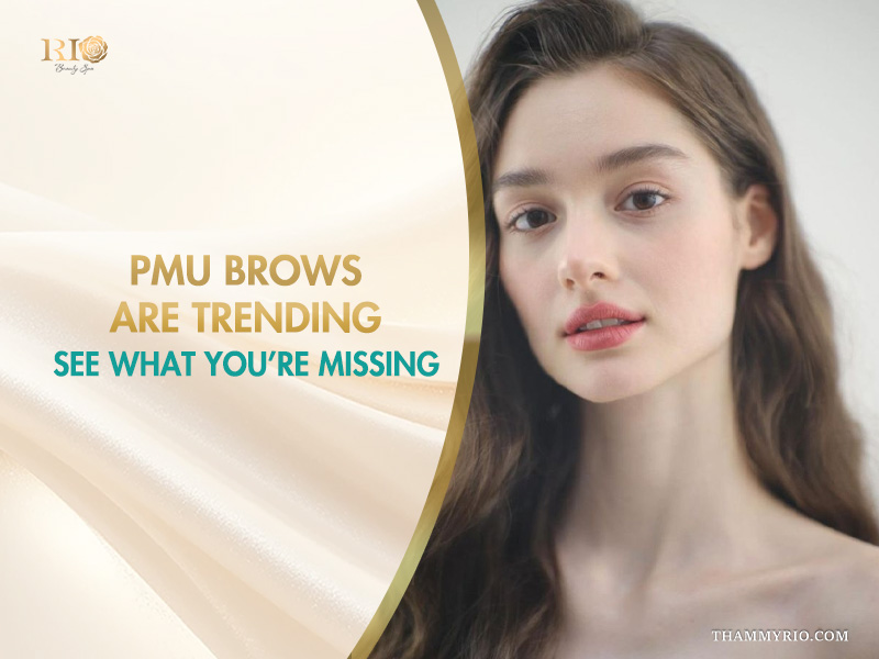 Natural pmu brows transformation on a beautiful model at rio beauty spa.