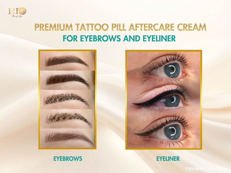 Perfect eyebrow symmetry and color retention using Tattoo Pill aftercare cream.