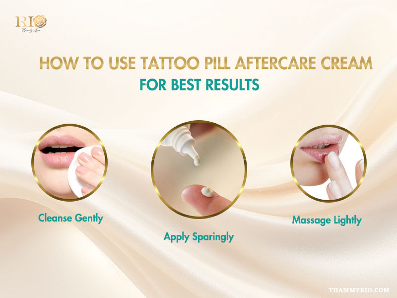Gently cleaning the PMU area before applying Tattoo Pill aftercare cream.