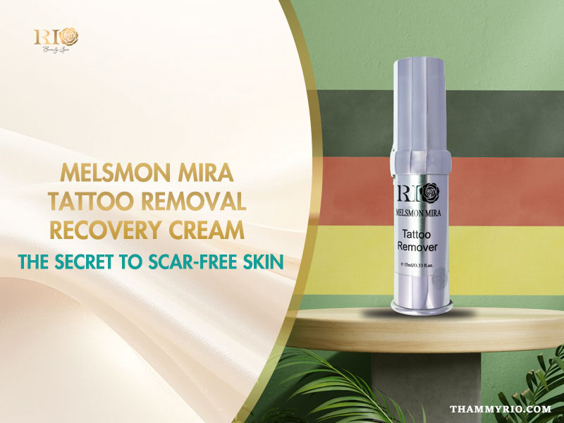 Melsmon Mira Tattoo Removal Recovery Cream for post-laser skin healing and ink expulsion at Rio Beauty Clinic.