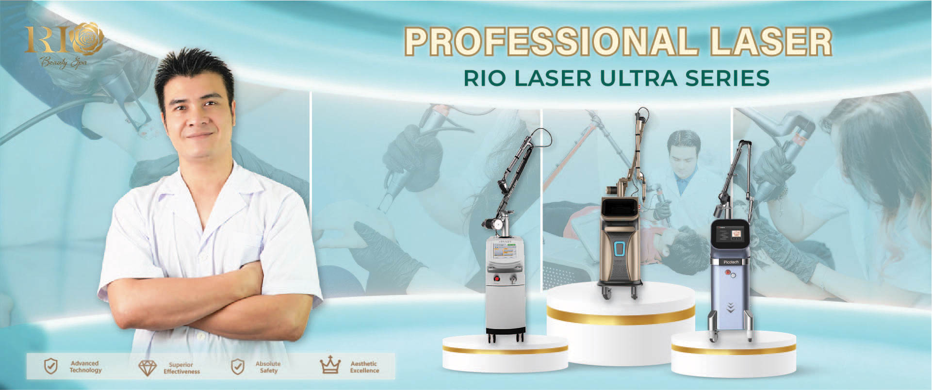 Professional tattoo removal service cover photo at Rio Beauty Clinic using Rio Laser Ultra Series.