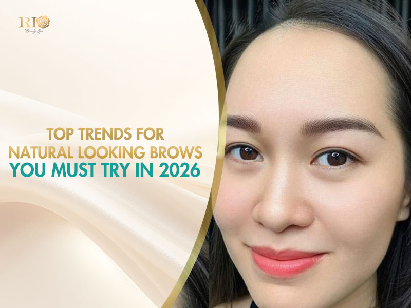 Close-up of perfect natural eyebrows with soft and realistic hair strokes