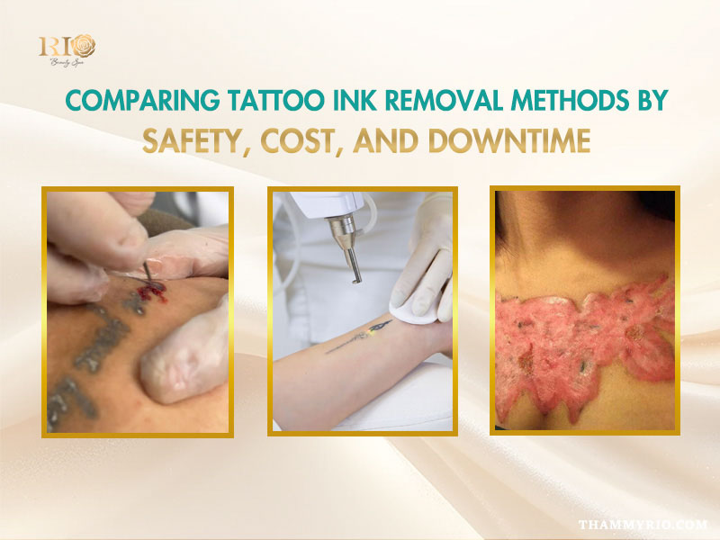 A comparison of how to get tattoo off using manual scraping, professional laser technology, and the resulting skin irritation from improper methods.