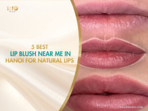 Comparison of natural results for lip blush near me in Hanoi at Rio Beauty Clinic.