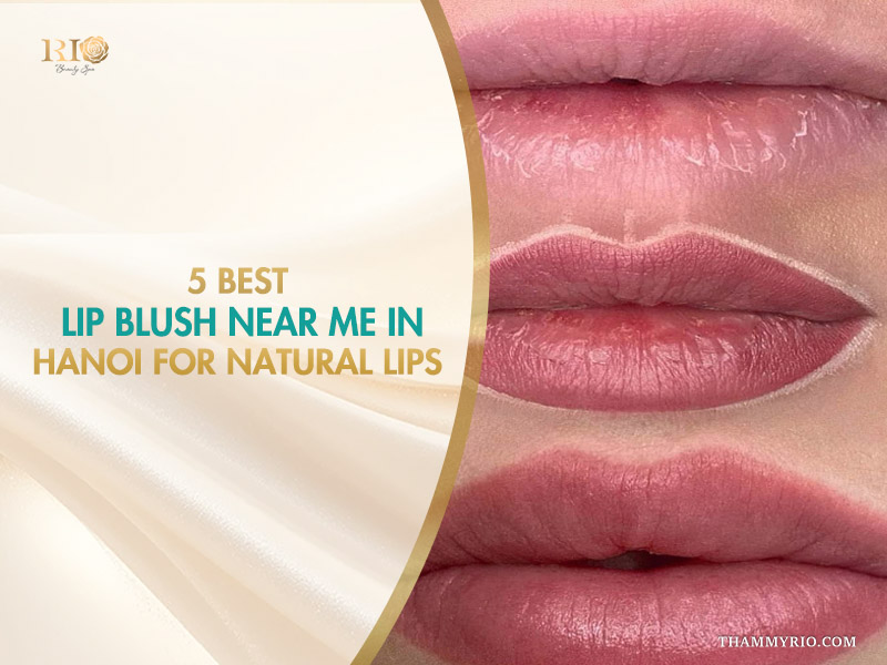 Comparison of natural results for lip blush near me in Hanoi at Rio Beauty Clinic.