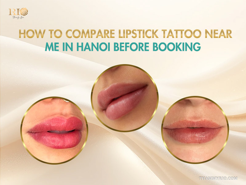 Compare various results of lip tattooing near me in Hanoi at Rio Beauty Spa.