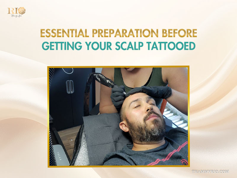 Essential preparation for microblading hairline near me in Hanoi performed at Rio Beauty Spa.