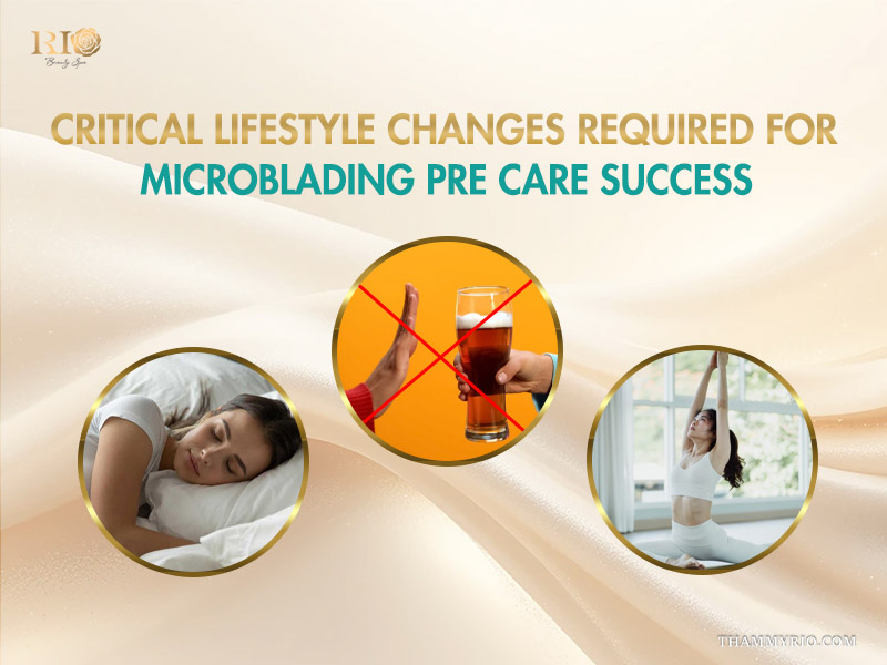 Microblading pre care lifestyle changes including avoiding alcohol and getting enough rest for best results.