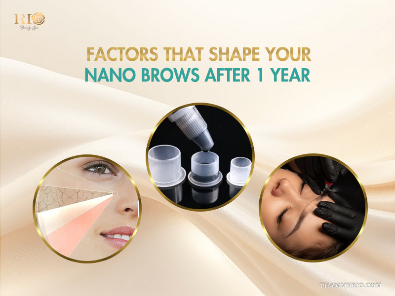 Skin type and pigment quality factors that determine the look of nano brows after 1 year.
