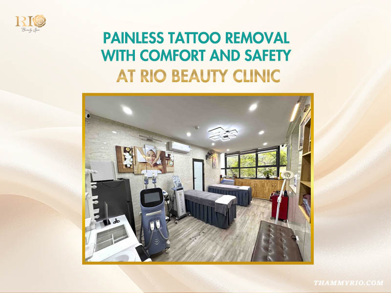 A professional technician performing tattoo removal painless procedure using advanced laser technology at Rio Beauty Spa.