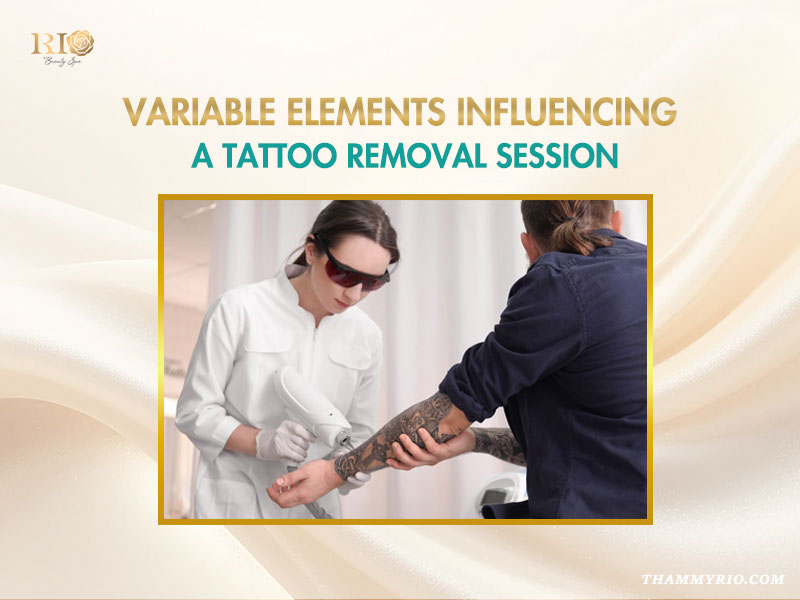 Professional specialist analyzing variable elements during a tattoo removal session on a full sleeve tattoo.