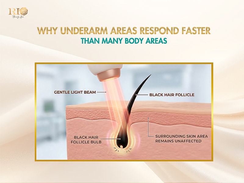 Traditional tools and irritated skin, proving why laser underarm hair removal is a better solution.