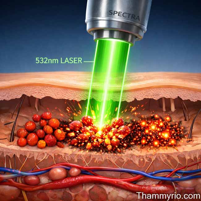 ND Yag Spectra laser at Rio Beauty Clinic specializing in red and orange ink removal and advanced skin neutralization.