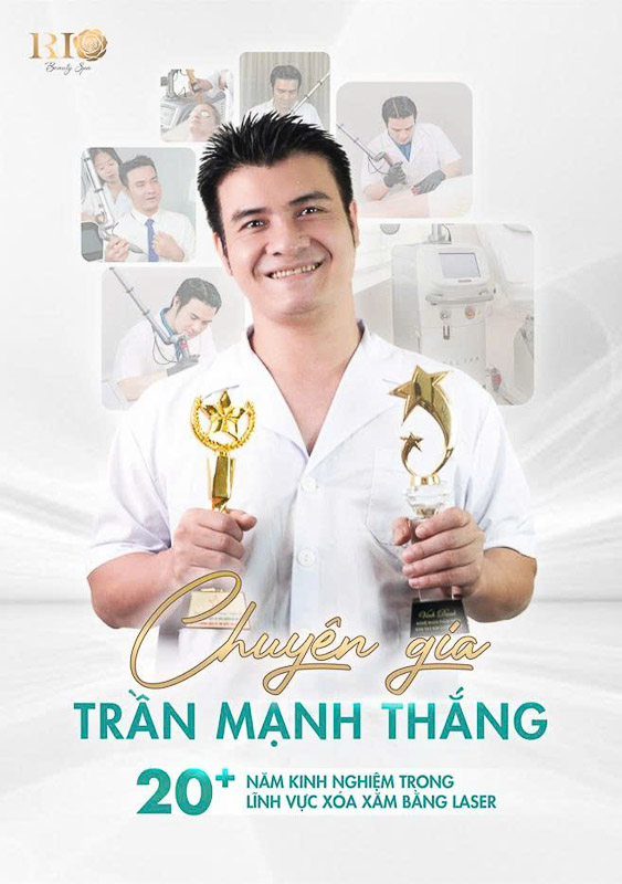 Portrait of Expert Tran Manh Thang, a master laser and PMU expert in Vietnam, specialized in laser removal and exquisite lip tattooing.