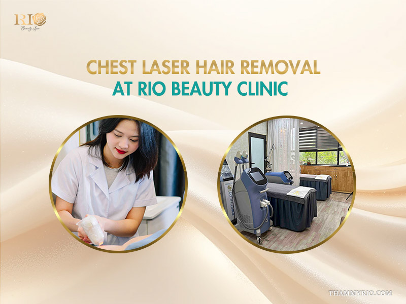 Advanced clinic room and specialist performing a professional chest laser hair removal procedure at Rio Beauty Clinic.