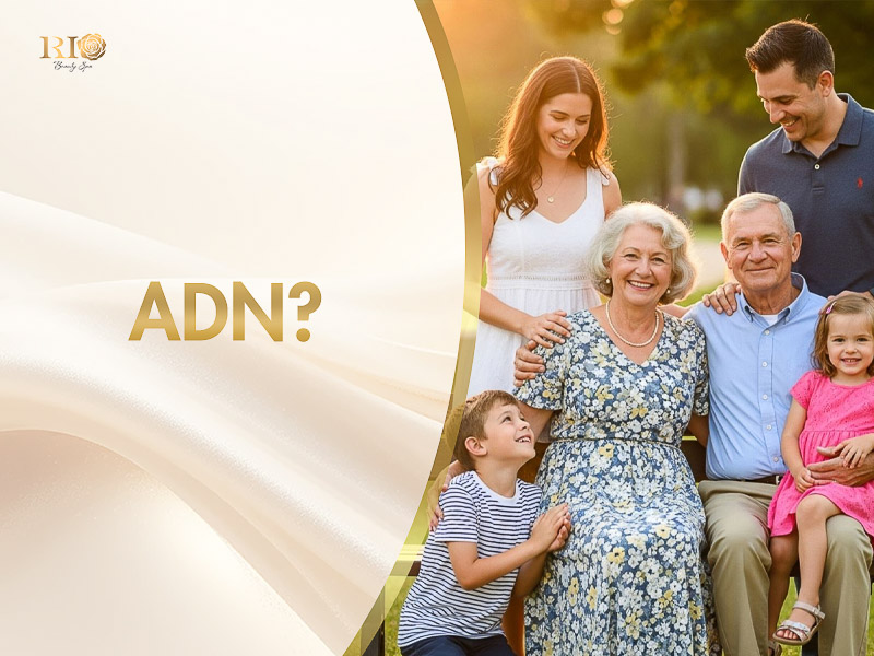 Looking at a family portrait, understanding how genetics can cause unwanted hair on chin for females.