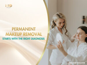 Professional skin diagnosis for permanent makeup removal at Rio Beauty Clinic.