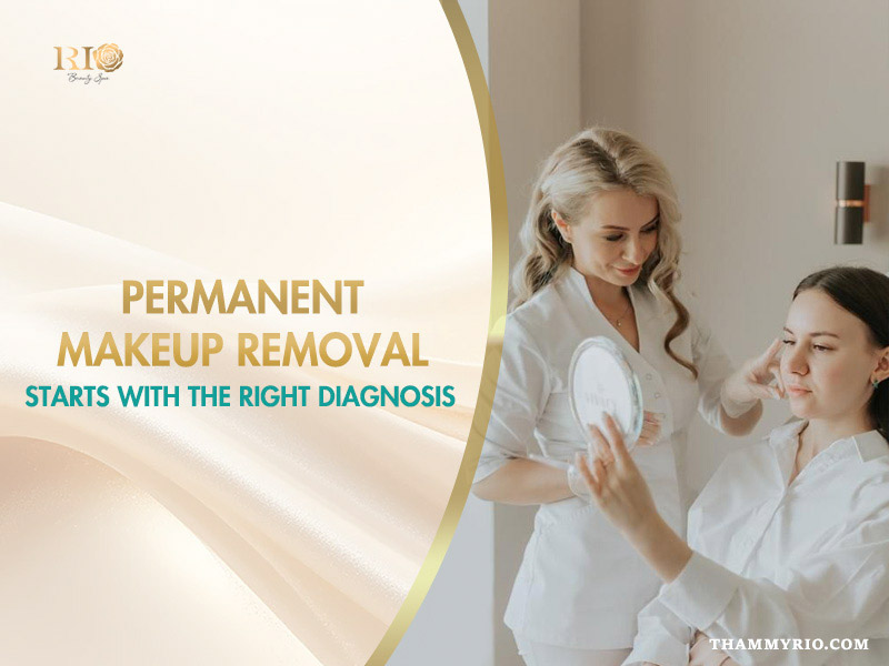Professional skin diagnosis for permanent makeup removal at Rio Beauty Clinic.