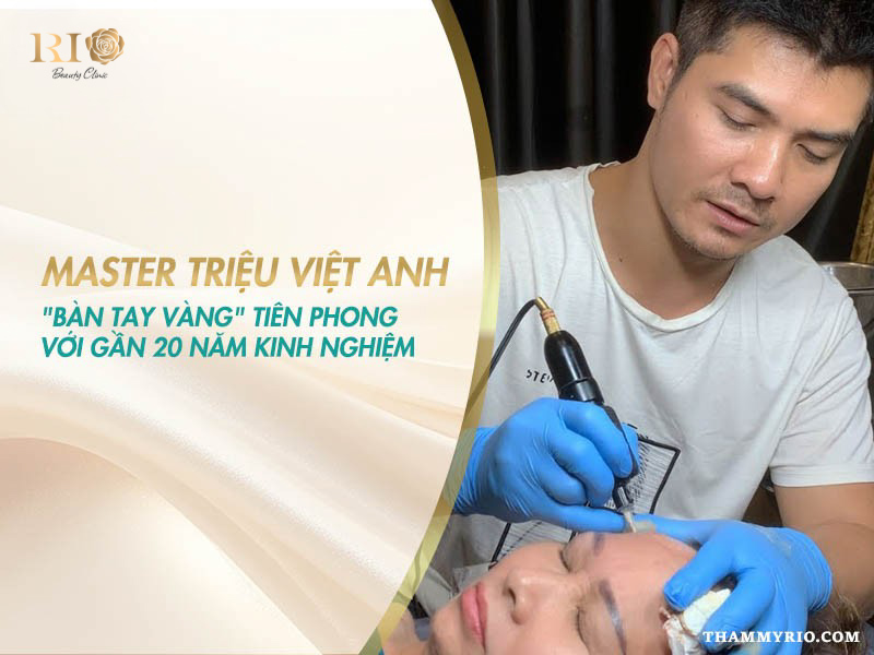 Chuyên gia Trần Mạnh Thắng thực hiện kỹ thuật xăm màu da che bạch biến chuyên nghiệp tại Rio Beauty Clinic.