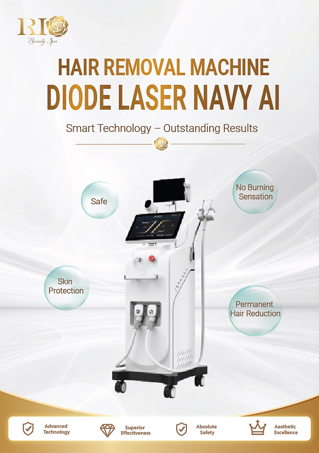 Navy Ai Diode Laser technology for professional laser hair removal.