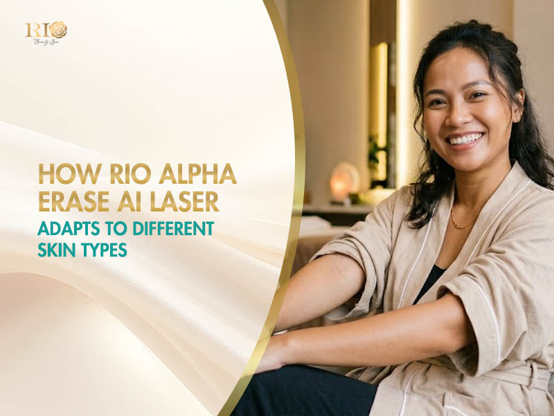 A satisfied client with healthy dark skin smiling after a treatment using safe types of laser hair removal.