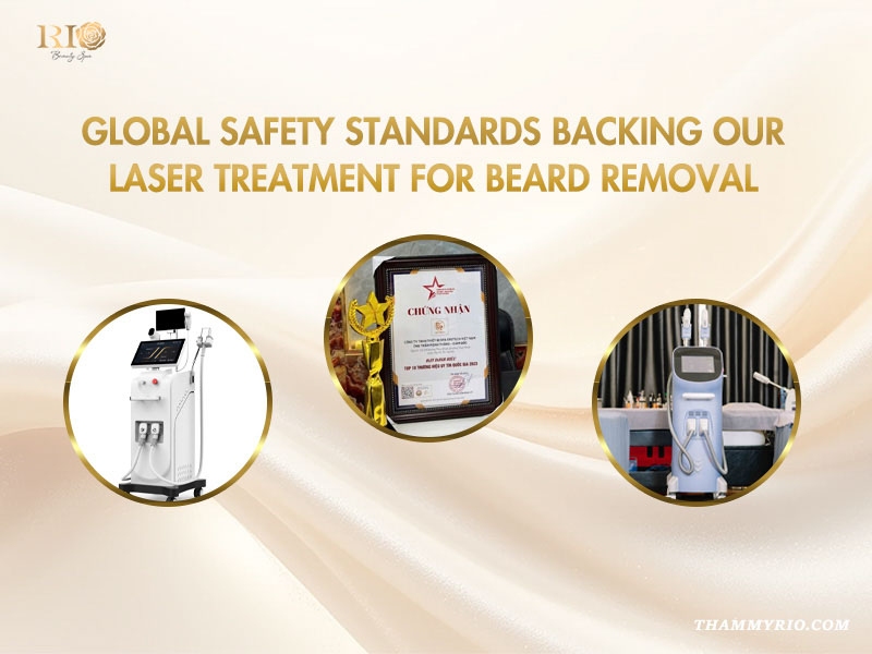 Advanced technology and safety certification for professional beard laser hair removal at Rio Beauty Spa.
