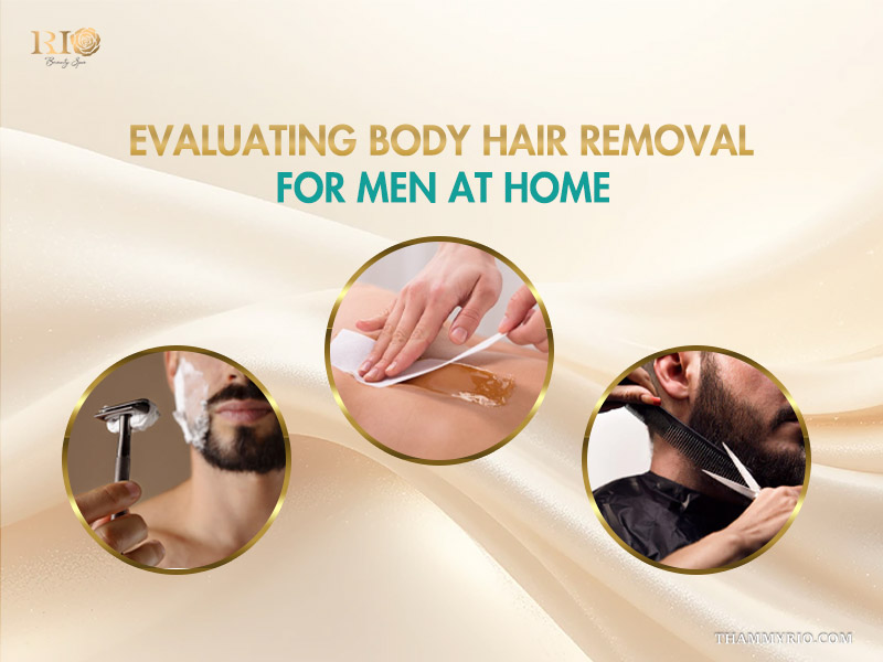 Comparison of at-home body hair removal for men methods like shaving, waxing, trimming, versus professional laser.