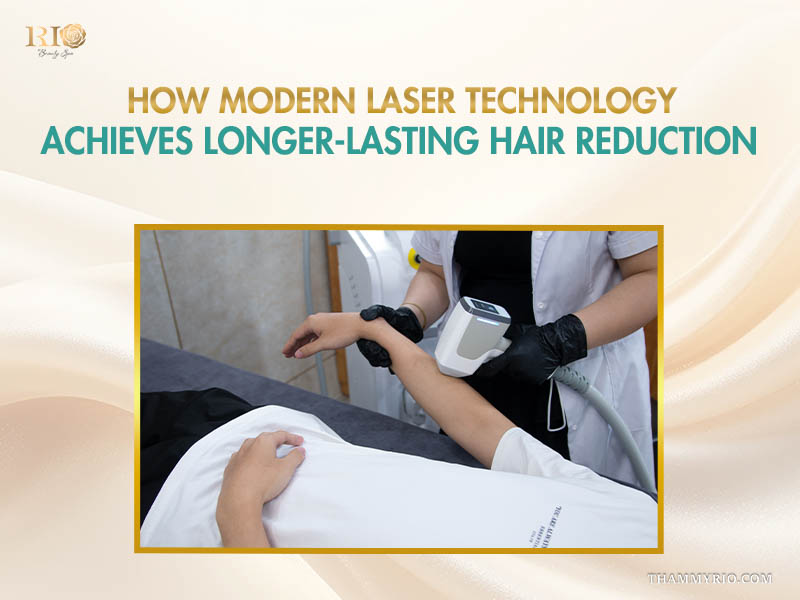 A technician uses a gentle laser on a client's arm, proving: Can Waxing Get Rid of Hair Permanently?