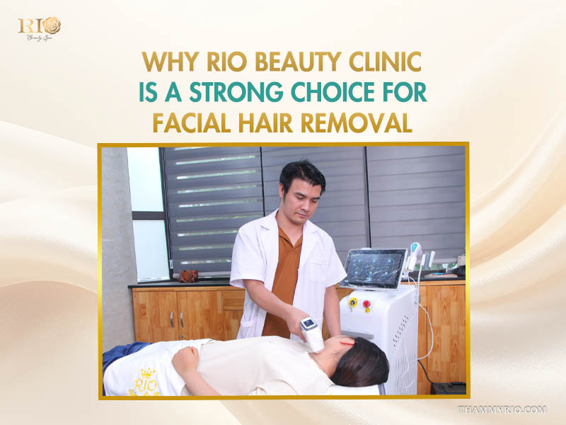Expert performing professional laser female facial hair removal at Rio Beauty Clinic.