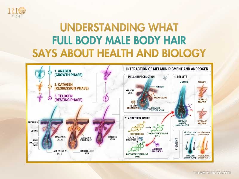 Biological explanation of full body male body hair growth and health.