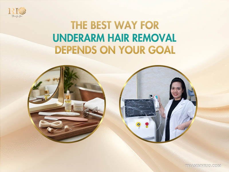 Professional tools and laser machine to get rid of armpit hair.