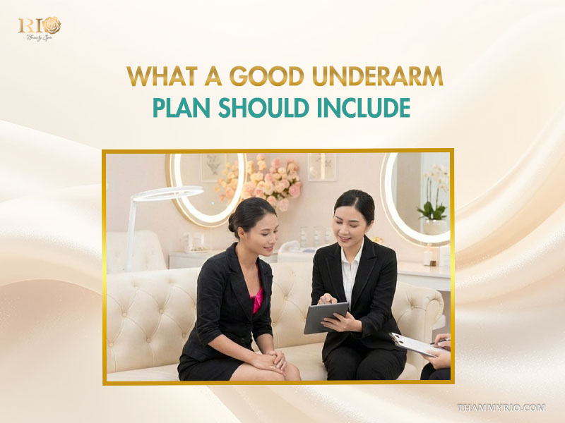 A professional spa consultation on how to get rid of armpit hair safely.