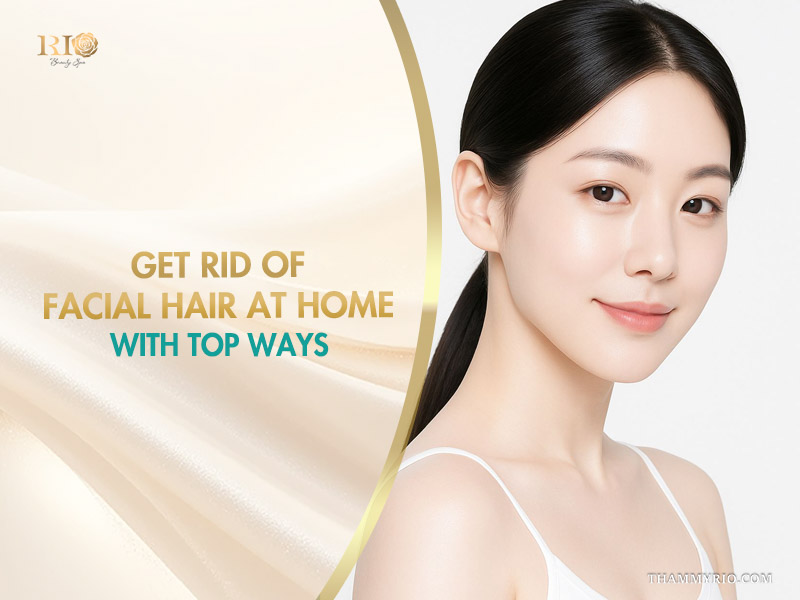 A beautiful woman with smooth, flawless skin showcasing how to get rid of facial hair at home by Rio beauty spa.