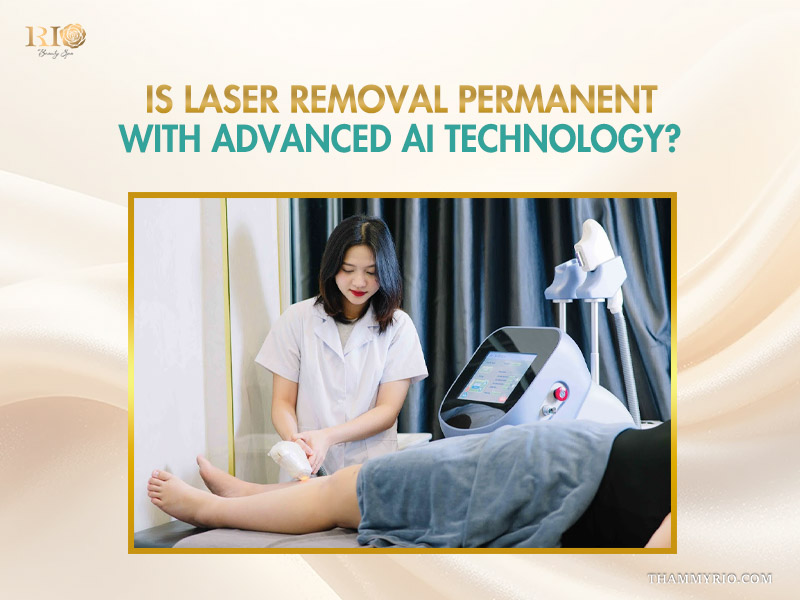 A spa specialist performing treatment asking is laser hair removal permanent with advanced ai technology.