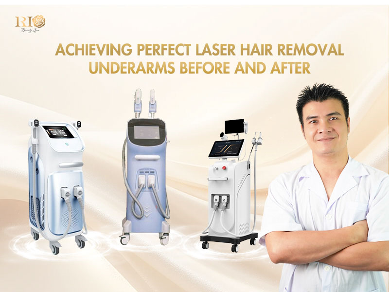 Expert technician with advanced machines for achieving flawless laser hair removal armpits before and after results.