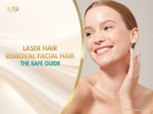 Rio Beauty Clinic safe guide banner for laser hair removal facial hair on clear skin.