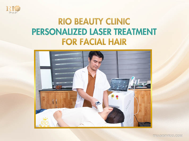 Rio Beauty Clinic expert performing a personalized laser hair removal facial hair treatment for a client.