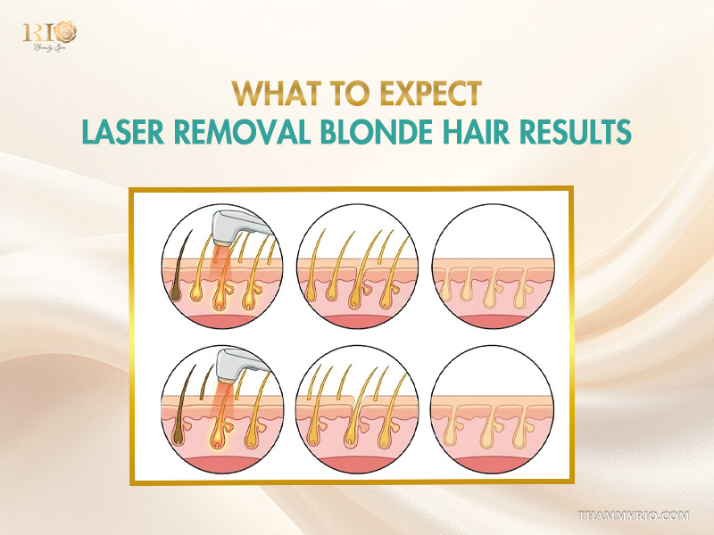A professional treatment session showing a technician using the Rio Alpha Eraser AI machine, specifically designed for effective laser hair removal for blonde hair and light-colored hair on fair skin.