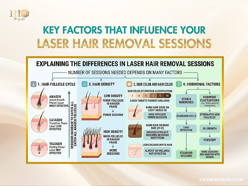 Infographic chart about the growth cycle and recommended time gaps between laser hair removal sessions.