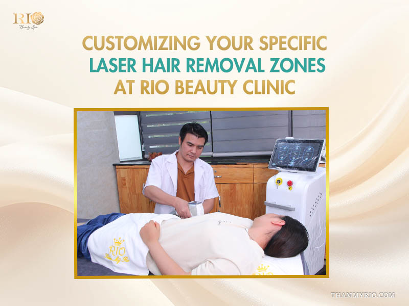 Medical specialist customizing your specific laser hair removal zones treatment for a female client at Rio Beauty Clinic.