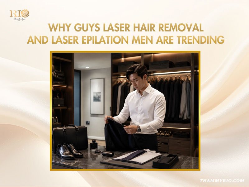 Stylish man getting ready, reflecting the rising trend of laser removal for men