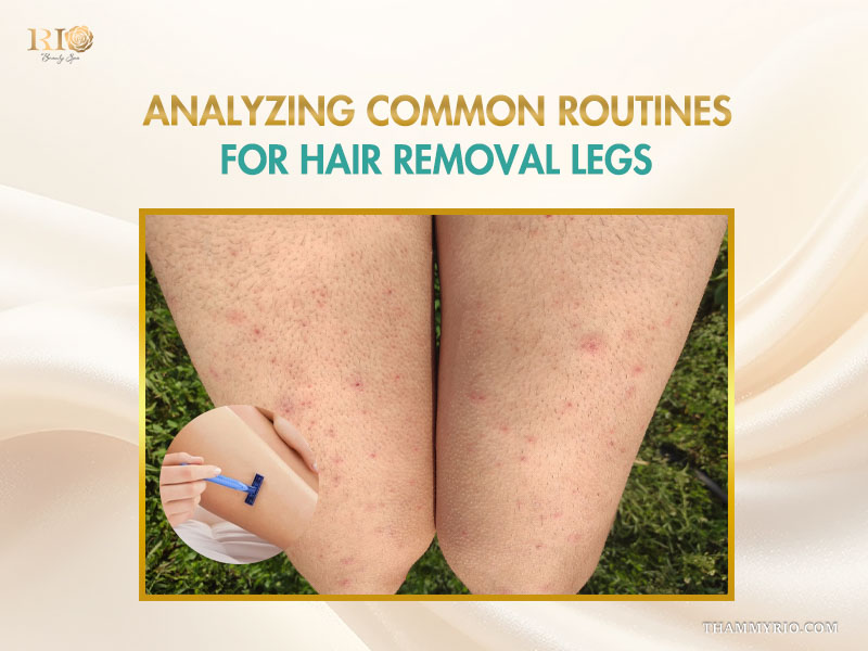 Close up of skin irritation and razor bumps caused by improper leg hair removal routines like shaving.